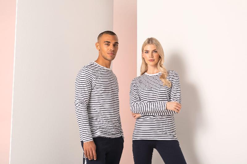 T-shirt rayé manches longues - Skinni Fit - 100% coton jersey unisexe - Réf: SFM204_0