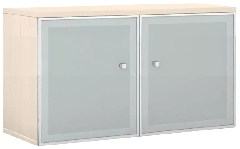 Armoire portes battantes en verre,  cadre alu avec serrure - 1 étagère - hauteur 81 cm So Madrid_0