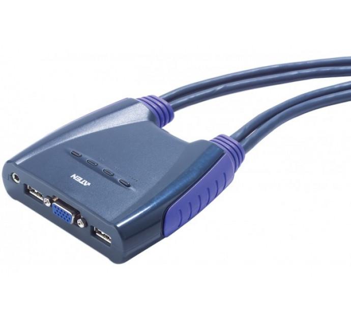 Aten CS64US Mini KVM 4 UC - VGA/USB + Audio avec câbles intégrés - Résolution jusqu'à 1920x1440_0