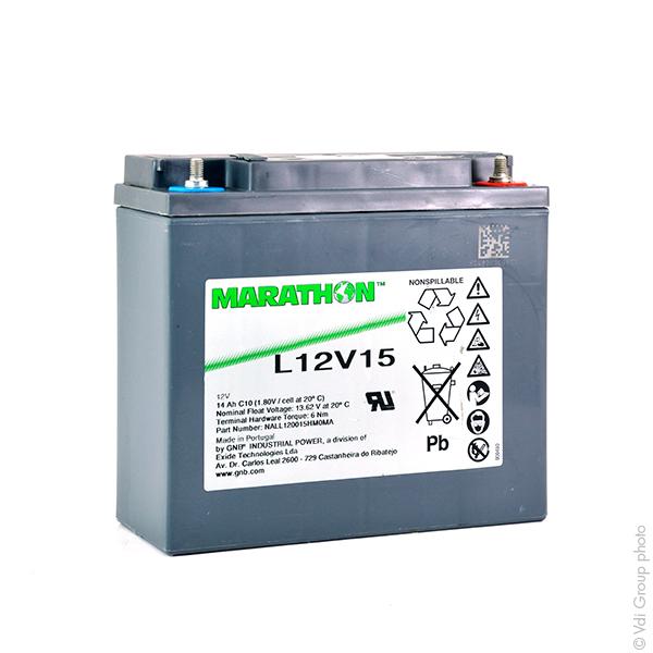 Batterie de démarrage - Plomb AGM Marathon L12V15 12V 14Ah M6-M - Durée de vie 10-12 ans_0