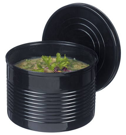 BOÎTE DE CONSERVE JETABLE SOLIA NOIR + COUVERCLE 450 ML (VENDU PAR 72)