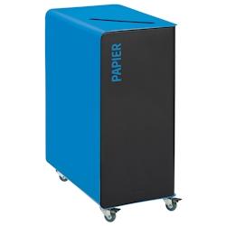 Rossignol - Borne de tri support sac 90L mobile CUBATRI - papier gris manganèse/bleu - bleu métal 54823_0
