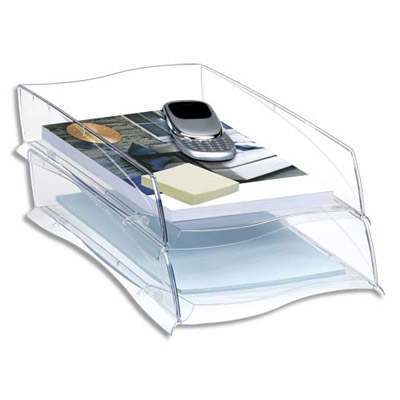 CORBEILLE A COURRIER CEP ISIS - FORMAT 38X8,2X27,5 CM - COLORIS CRISTAL - LOT DE 10