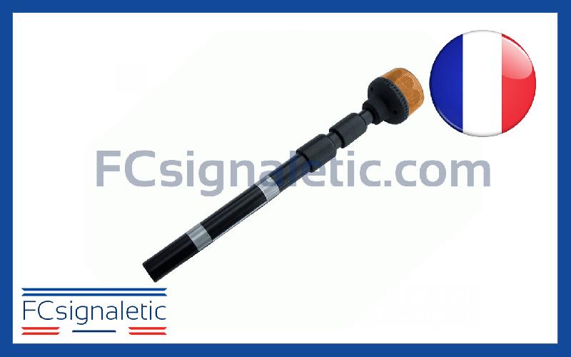 Gyrophare Gyroled orange sur mât moto classe 1 flash STANDBY MERCURA_0