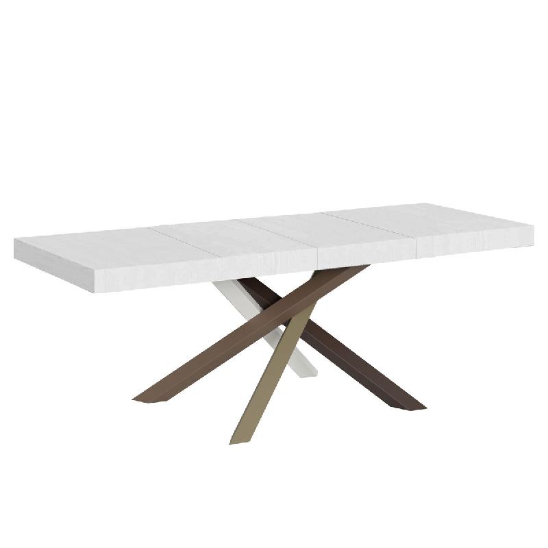 Itamoby Table Extensible 200/460X90 Cm Volantis Premium Frêne Blanc Pieds Multicolores 4/C - blanc VE200PRE84ALL-BF_0