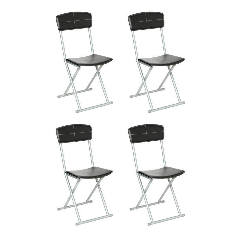 LOT DE 4 CHAISES PLIANTES ASSISE 83CM NOIR - PARIS PRIX_0