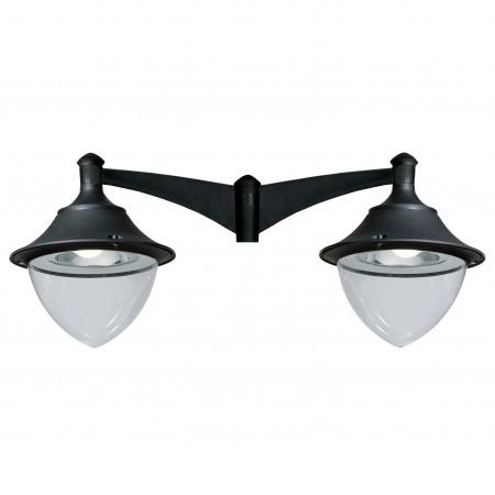 Luminaire extérieur pour mât 2 bras Gunther-48 - IP65 - E27 2x70W - Noir_0