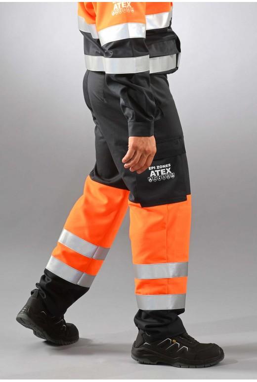 Pantalon multirisques atex haute visibilité orange fluo réf.            601*atx_0