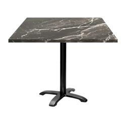 Restootab - Table 90x90cm - modèle Bazila marbre royal - noir TB-BZ4-9090M-MB.ROY_0