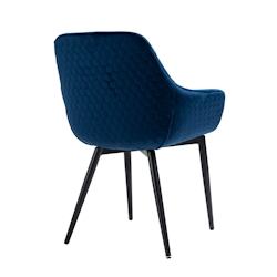 SalesFever Fauteuil | Velours (100% polyester) | L 63 x P 61 x H 81,5 cm | Bleu - bleu multi-matériau 396834_0