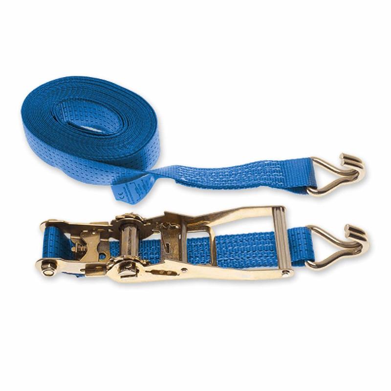Sangle plate d'arrimage - crochet simple - longueur 9m - largeur 50mm - 2000 daN - bleu - 9005scaps_0