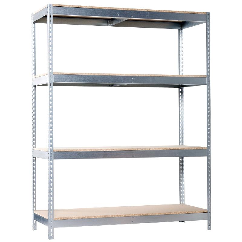 SimonRack Étagères Charge Lourde 2000x1200x600 mm, 4 Niveaux en Bois, 400 kg par Niveau, Structure Acier, Galvanisé/Bois - Ecoforte - argenté mét_0