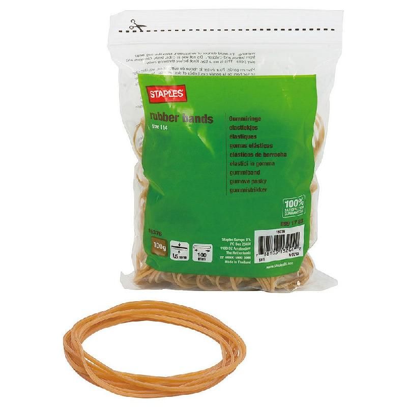 STAPLES ELASTIQUE FIN L. 100 MM STAPLES - SACHET DE 100 G (PRIX À L'UNITÉ)