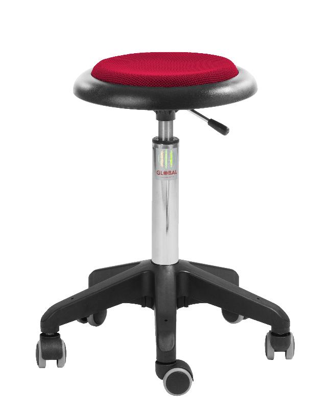Tabouret professionnel petite enfance - Micro Octopus - Tissu 3D rouge - réglable et léger_0