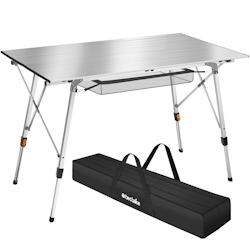 TecTake GmbH tectake Table de camping pliante Bastian en Aluminium, réglable en hauteur  argent - 404984 - argenté aluminium 404984_0