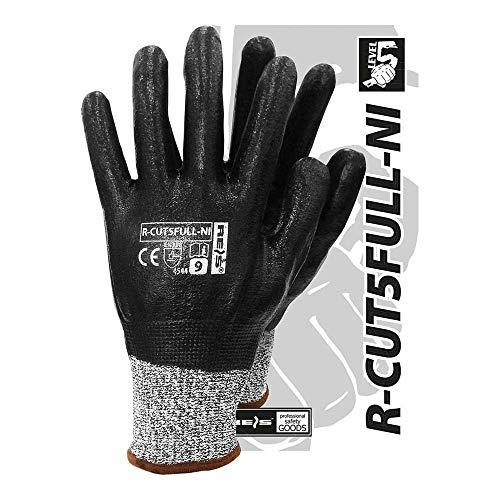 REIS R-CUT5FULL-NI_11 - Lot de 12 gants de protection niveau 5 - noir/blanc, mousse nitrile, haute résistance_0