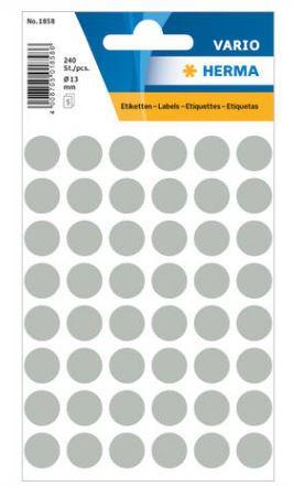 Étiquette universelle - rondes Ø 13 mm - gris - 1858 - 240 étiquettes adhésives en papier FSC®_0