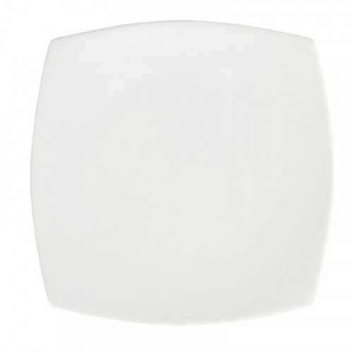 ASSIETTES CARRÉES ARRONDIES EN PORCELAINE OLYMPIA 305 MM - LOT DE 6