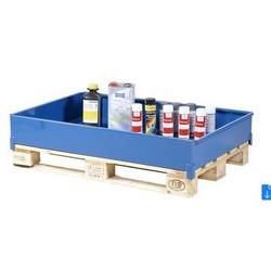 Bac de rétention métallique pour bidons, fûts et bouteilles - Compatible palettes EUR_0