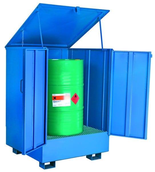 Bac de rétention fermé pour 1, 2 ou 4 fûts - capacité 260L - 1100x1290x1350 mm_0