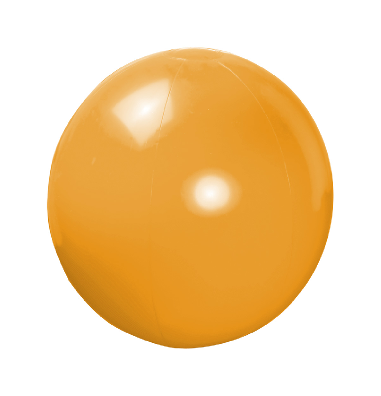 Ballon de plage gonflable en PVC brillant - Ø40 cm - Couleur orange - 470 mm dégonflé_0