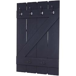 Décoshop26 - Porte manteau mural panneau d'armoire avec 6 crochets 91x60cm shabby gris foncé 04_0000971 - gris 3000572532692_0
