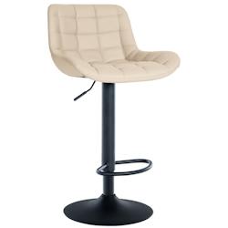 Décoshop26 - Tabouret de bar x1 structure métallique noir assise en PVC crème avec surpiqûres 10_0005444 - noir 3000252646299_0