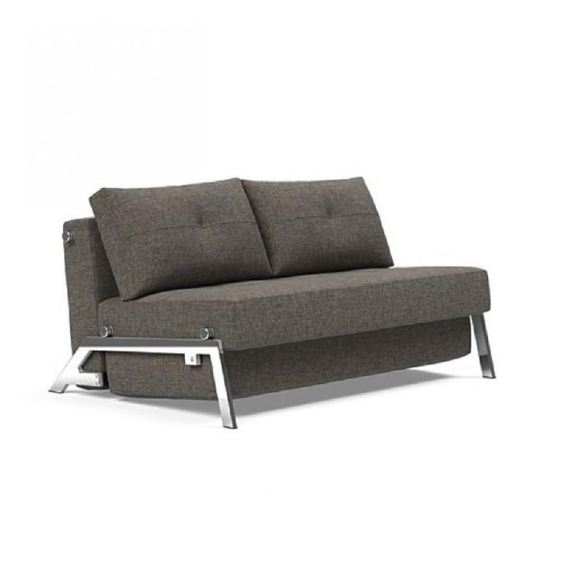 INNOVATION LIVING  CANAPÉ DESIGN CUBED 02 CHROME CONVERTIBLE 200*160 CM TISSU FLASHTEX DARK GREY_0