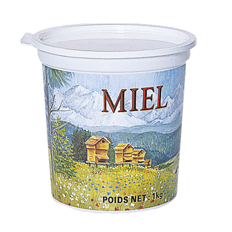 Lc1071 - pot en plastique pour miel 1 kg psl montagne / 10_0