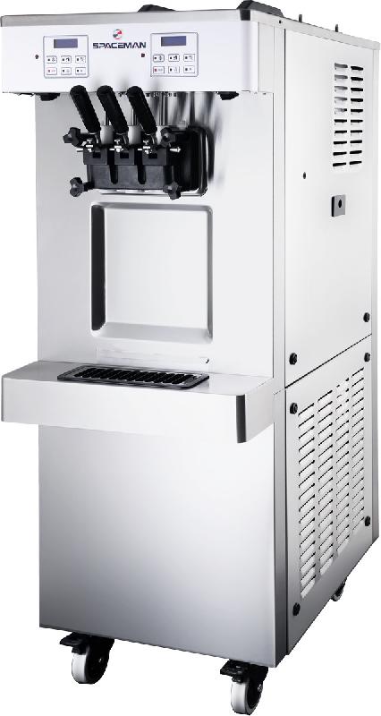 Machine à glace soft et frozen yogurt professionnel par pompe vertical à roulettes 2x12 l - 6250A-C_0