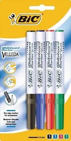 MARQUEUR EFFAÇABLE VELLEDA COLORIS ASSORTIS (VENDU PAR 4)