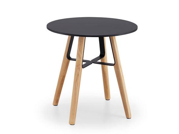 Table basse Liù avec plateau en HPL et piètement bois et métal_0