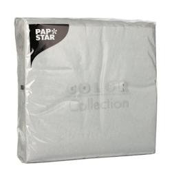 Papstar Serviettes, 1 pli pliage 1/4 33 cm x 33 cm gris - papier 86332_0