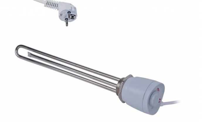 Résistance électrique pour ballon 3kW 3000W 230V avec thermostat 5/4'' - Réf. W090MN - Bride résistante à la corrosion_0