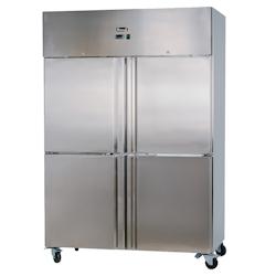 Romux® Armoire Réfrigérée Positive 4 Portillons 134 cm avec Refroidissement Froid Ventilé en Acier Inox avec Capacité de 1065 L - 6 Étagères e_0