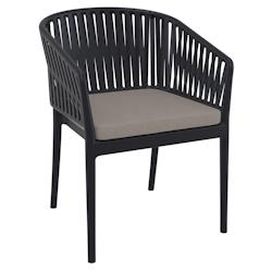 Stamp Reverdy Portofino fauteuil noir coussin taupe - noir plastique polypropylène 3661365004460_0