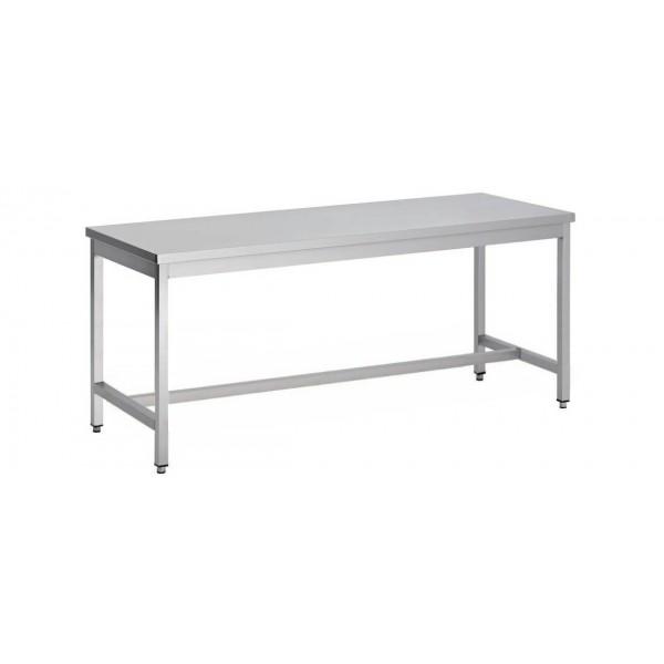 Table démontable bord droit pieds carrés inox ferritique centrale P 600 mm (Longueur, mm: 2000 - Réf F-DCTC206-1)_0