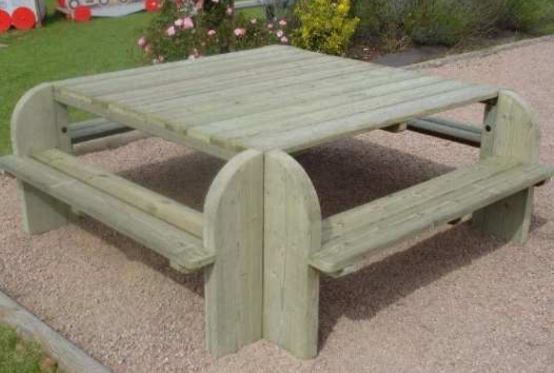 Table Elite Carrée - Réf: EC230 - Piétement et Plateau Bois - 2,30m x 2,30m x 0,75m_0