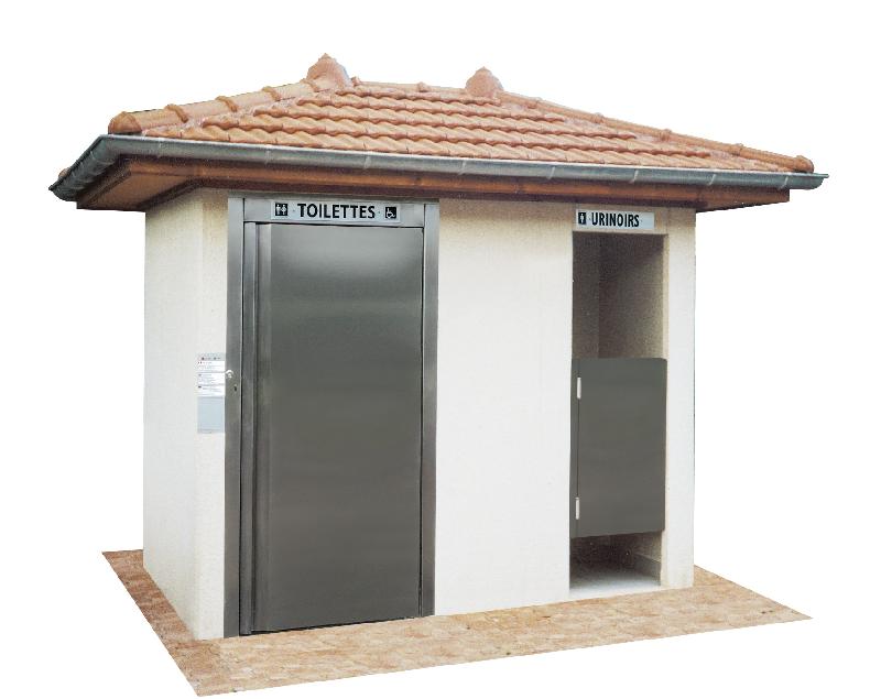 Toilette - réf. 2018 - charpente 4 pans - cabine PMR - 2 urinoirs - local technique_0
