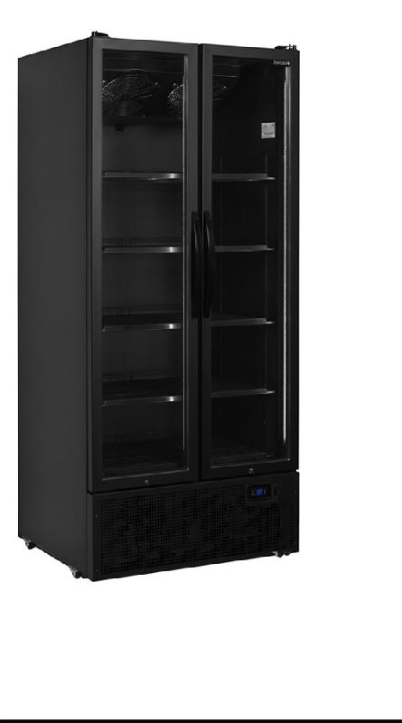 Vitrine réfrigérée noire FS890H BLACK - 2 portes - Finition contemporaine en aluminium noir_0