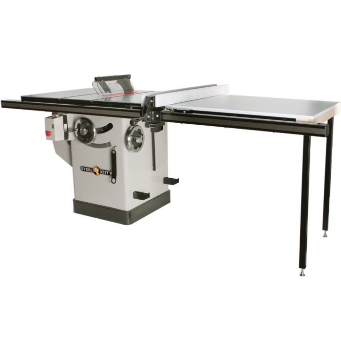 Scie sur table industrielle 10-500 S3 - 10 pouces - Steel City - 3 ch - avec table et rallonge 78 x 29 pouces_0