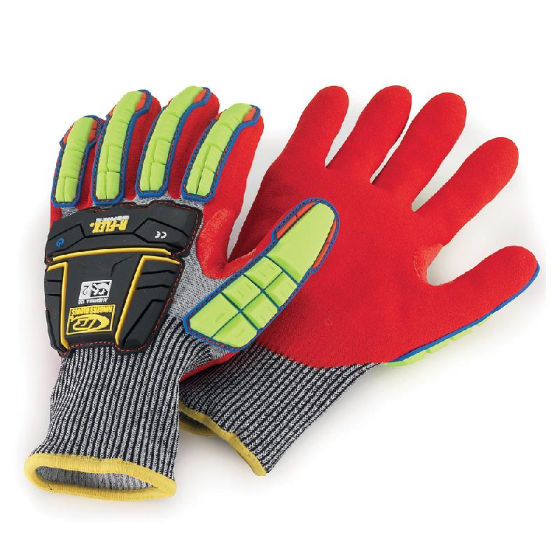 Ansell Gants de manutention antichocs et anticoupures Nitrile R065 - Rouge - Taille 7_0