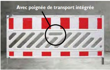 Barrière de chantier en plastique HDPE antichoc et résistante aux UV - Sodimar - 2000x1000mm, 15kg_0