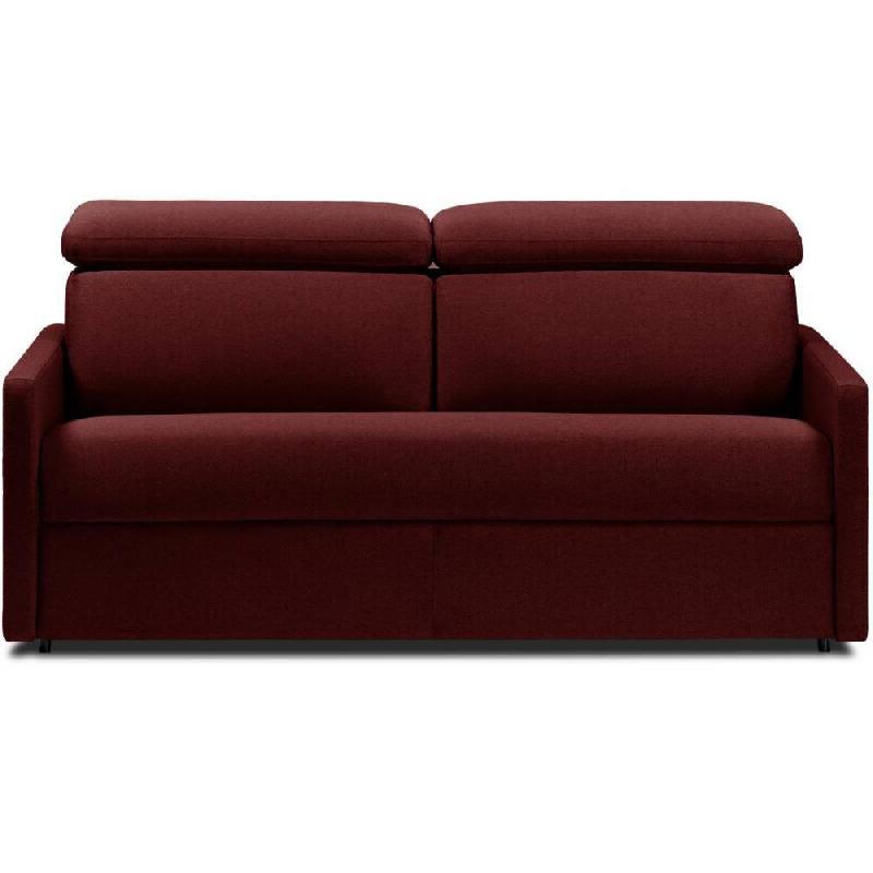 CANAPÉ CONVERTIBLE LUXIA MATELAS 16CM SYSTÈME EXPRESS  SOMMIER LATTES 120CM MICROFIBRE BORDEAUX_0