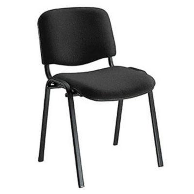 Chaise de réunion & Conférence - Tissu Noir - Pieds métal Noir - lot de 4_0