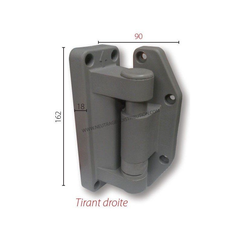 Charnière composite 92md droite à rampe en plastique_0