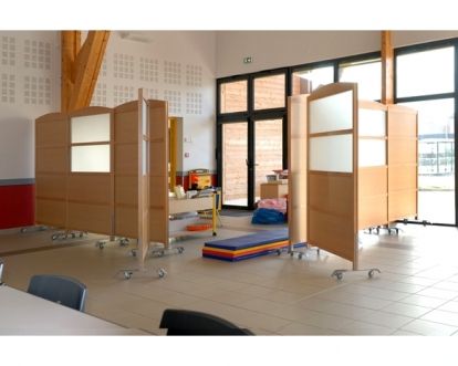 Cloisons amovibles - Ardal - Multidécor bois et verre avec pieds de mobilité_0