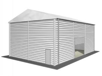 Entrepôt modulaire de stockage - structure en aluminium - toiture en PVC - éclairage, aération et chauffage inclus_0