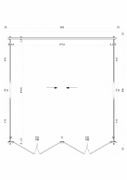 Garage double bois / 25 m² / toit double pente / 5 x 5.64 x 2.82 m_0