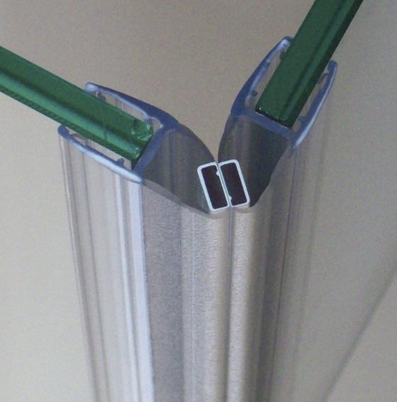 Joint d'étanchéité magnétique - 2 x 200 cm - Pour verre de 6 à 8 mm - Clipsable - Translucide_0
